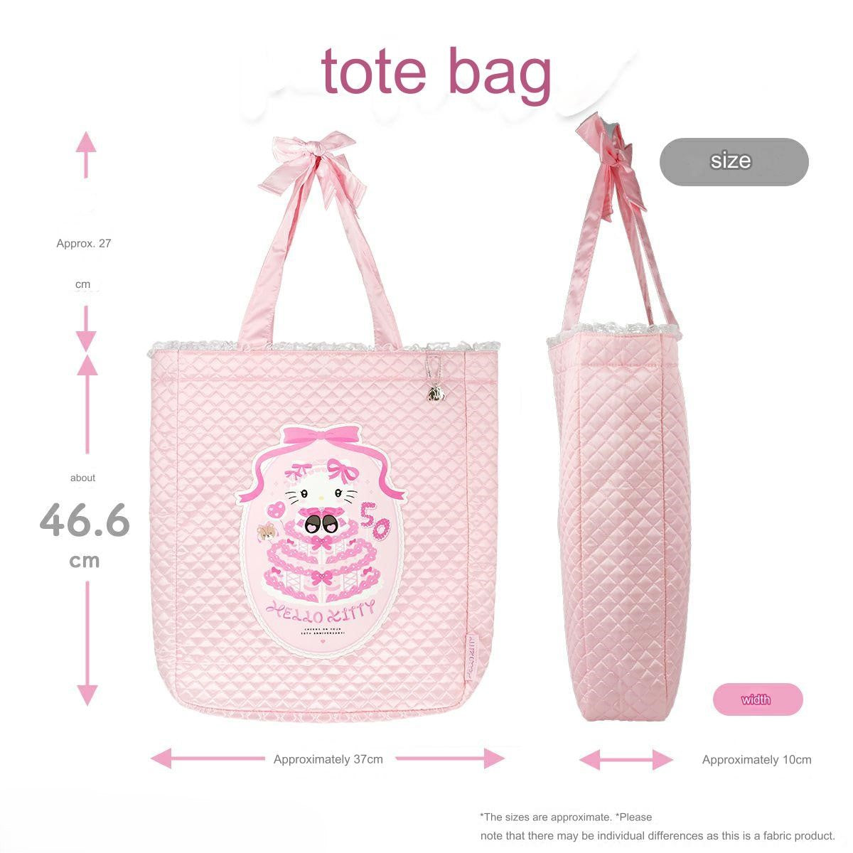 50Th Anniversary Sanrio Hello Kitty Tote Bag Pink Quilt Series Shobido Limited from Japan