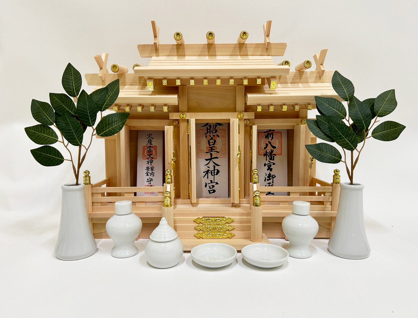 Shinto altar and offering set Kamidana samurai house Japan Kyoto Shrine temple Ninja naruto natural wood Kyoto