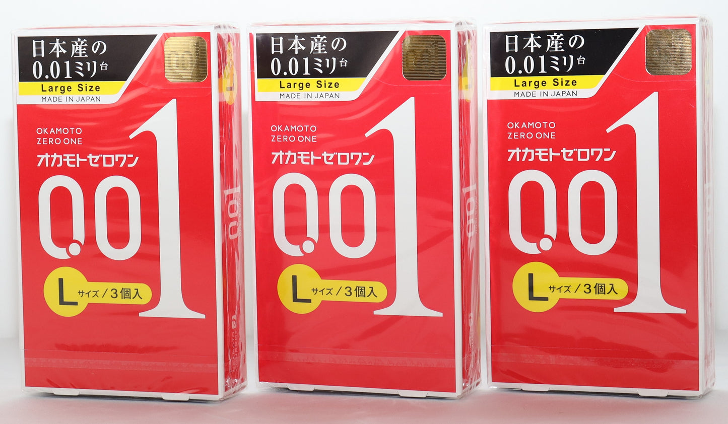 Large size OKAMOTO 0.01mm Ultra thin Condom 3pieces 3box Made In Japan Genuine