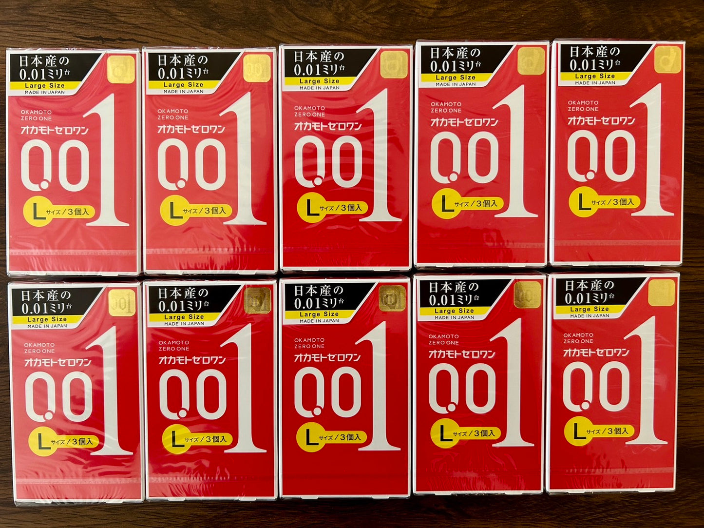 Large size OKAMOTO ZERO ONE 0.01 mm Ultra thin Condom 3pc X 10 boxes Genuine