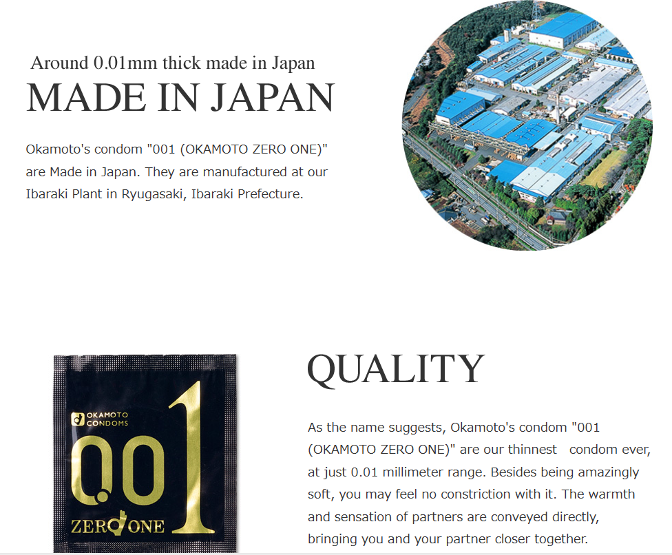 3pcs×6boxes Okamoto condom 0.01 genuine made in Japan Ultra Thin Genuine
