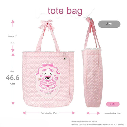 50Th Anniversary Sanrio Hello Kitty Tote Bag Pink Quilt Series Shobido Limited from Japan